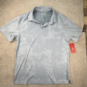 BCG Academy Golf Activewear White Striped Polo Shirt‎ Mens Size Large NWT
